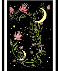 A4 Floral Letter Midnight Blooms