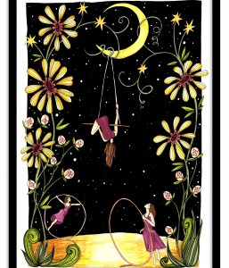 A4 Wall Art Collection / Planetary Circus /  Lunar Trapeze